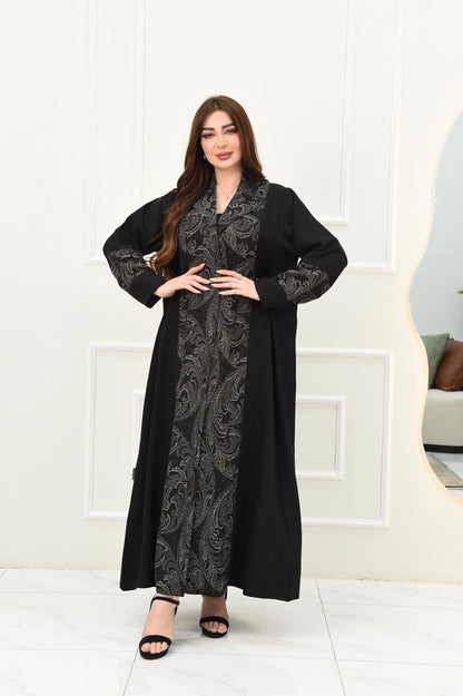 عباية سوداء ب رمادي