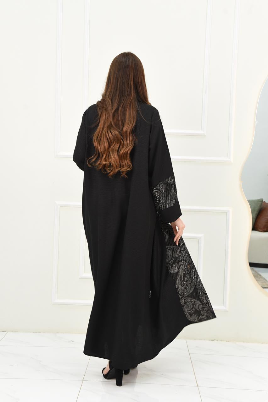 عباية سوداء ب رمادي