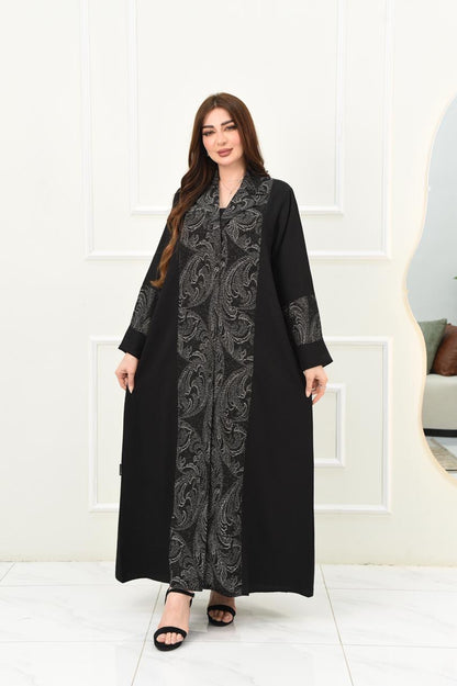 عباية سوداء ب رمادي