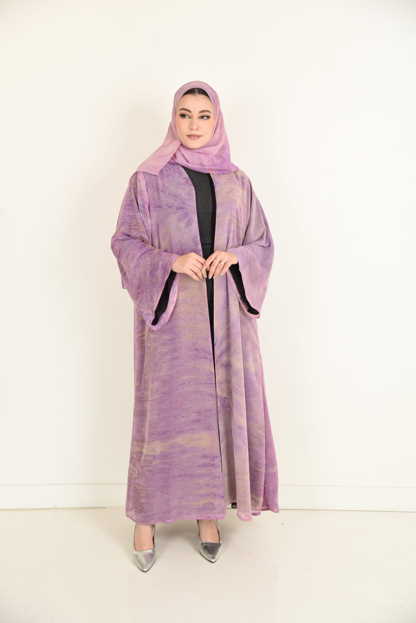 عباية شيفون بنفسجي